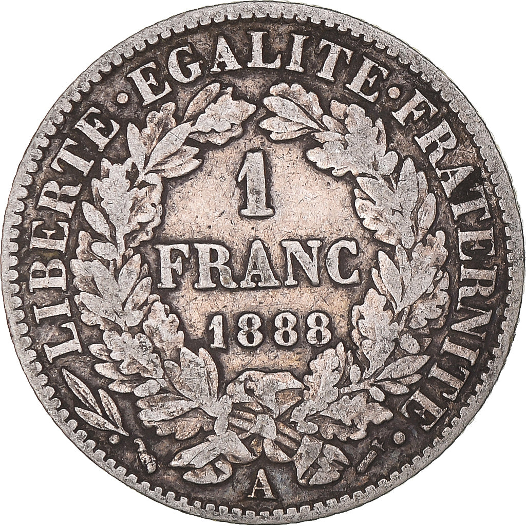 Coin, France, Franc, 1888
