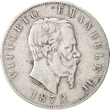 Italy, Vittorio Emanuele II, 5 Lire, 1872, Milan, TB+, Silver, KM:8.3