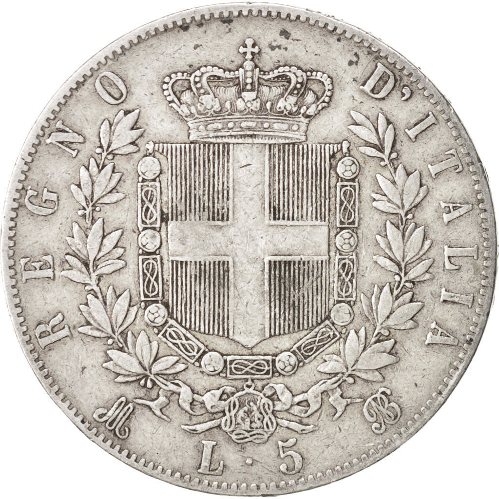 Italy, Vittorio Emanuele II, 5 Lire, 1872, Milan, TB+, Silver, KM:8.3