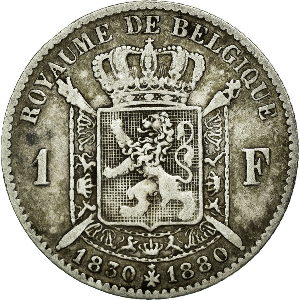 Coin, Belgium, Leopold II, Franc, 1880, F(12-15), Silver, KM:38