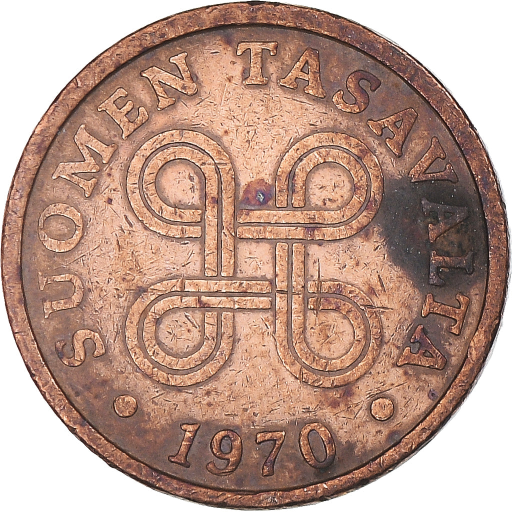 Monnaie, Finlande, 5 Pennia, 1970