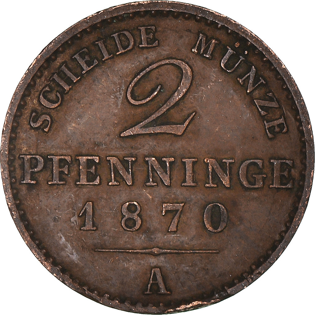 Coin, German States, 2 Pfennig, 1870
