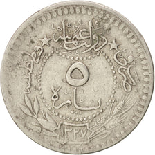 Turkey, Muhammad V, 5 Para, 1914, Qustantiniyah, EF(40-45), Nickel, KM:759