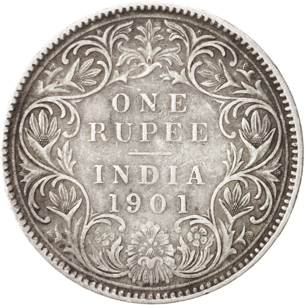 INDIA-BRITISH, Victoria, Rupee, 1901, EF(40-45), Silver, KM:492