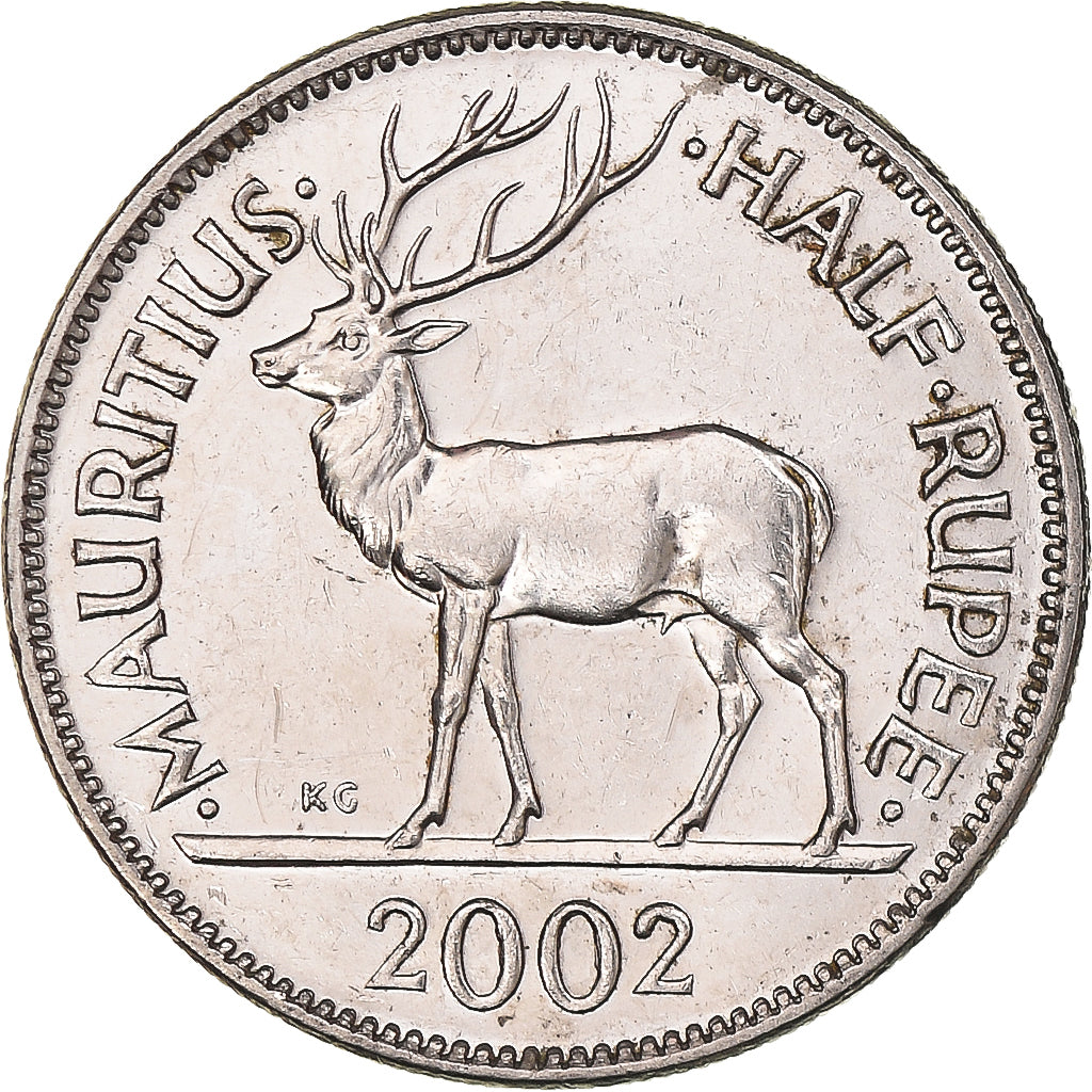 Moneta, Mauritius, 1/2 Rupee, 2002