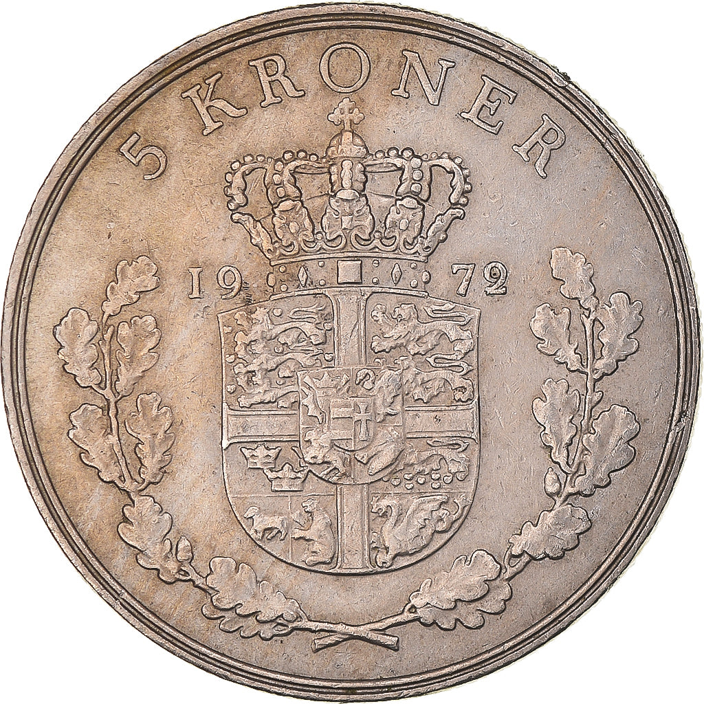 Monnaie, Danemark, 5 Kroner, 1972