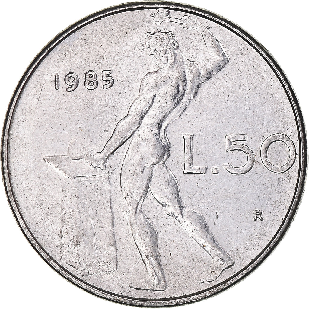 Münze, Italien, 50 Lire, 1985