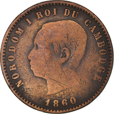 Coin, Cambodia, 10 Centimes, 1860