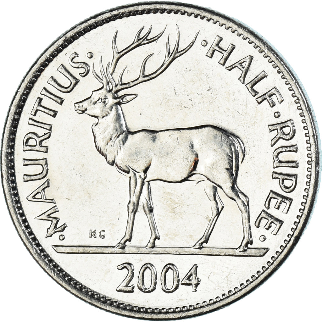 Coin, Mauritius, 1/2 Rupee, 2004
