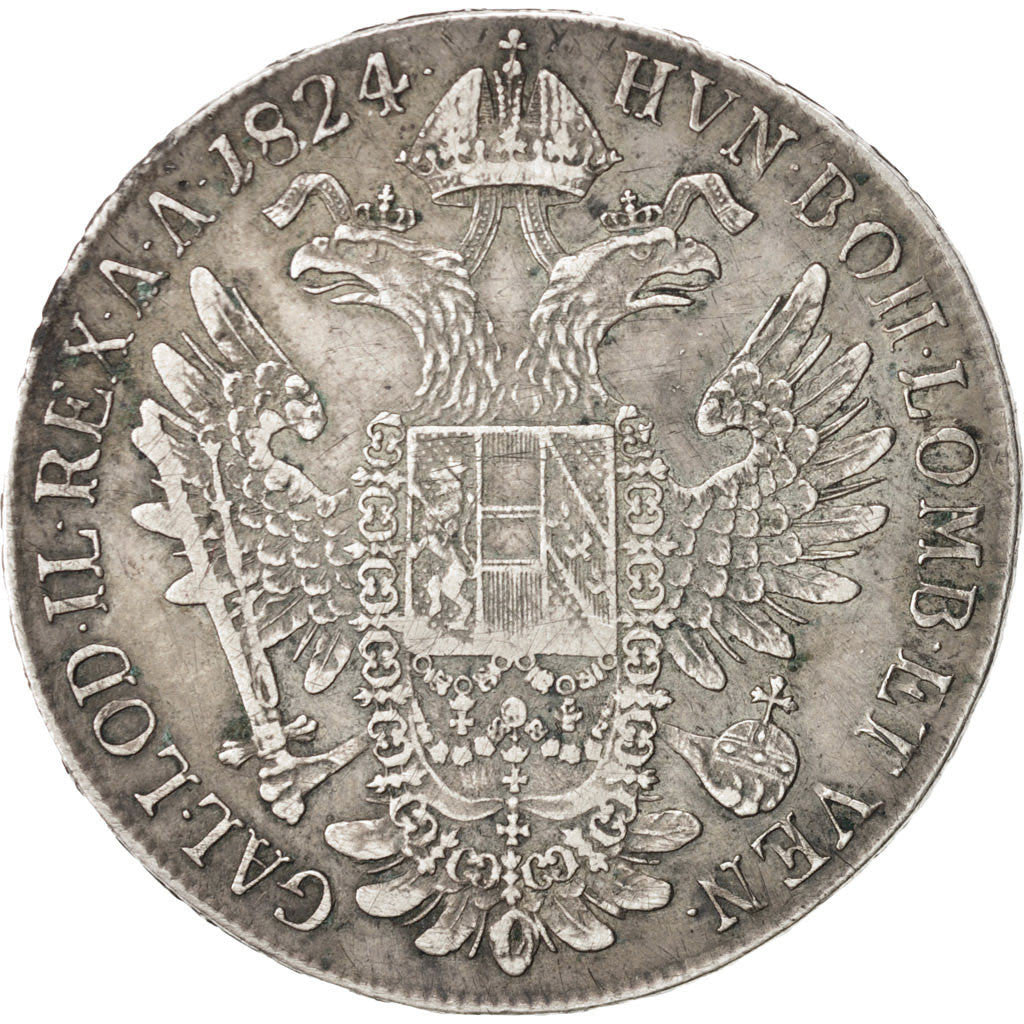 Austria, Franz II (I), Thaler, 1824 C, EF(40-45), Silver, KM:2162