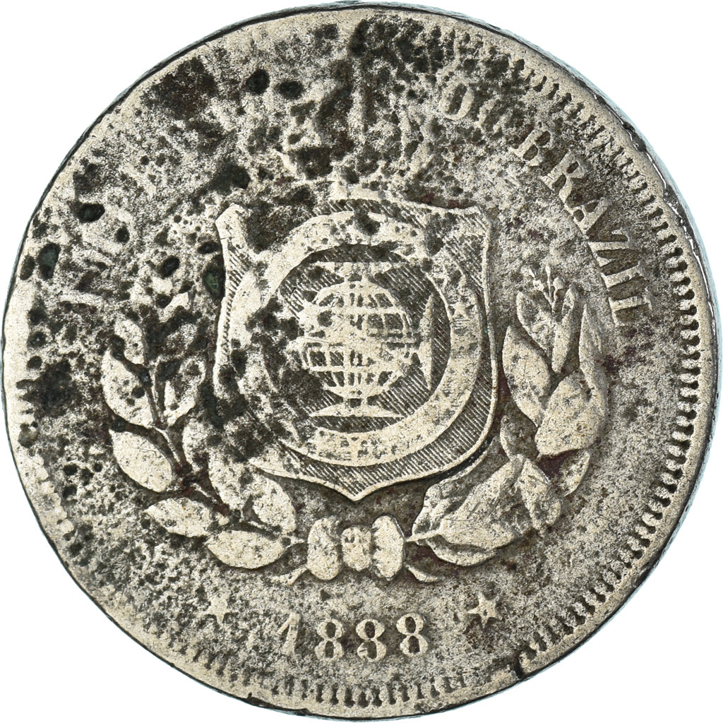 Monnaie, Brésil, 100 Reis, 1888