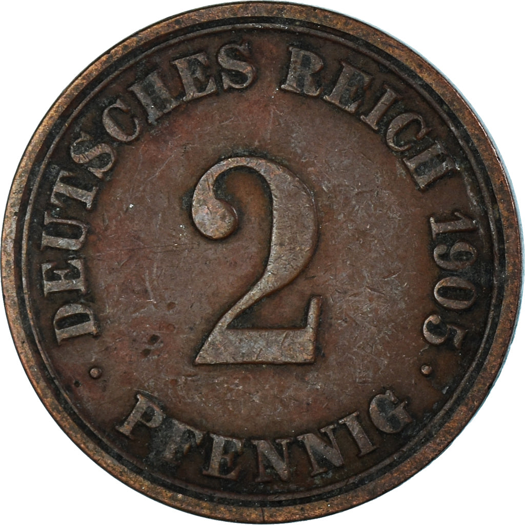 Moneta, Niemcy, 2 Pfennig, 1905