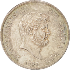 ITALIAN STATES, NAPLES, Ferdinando II, 120 Grana, 1857, Naples, AU(55-58),KM 370