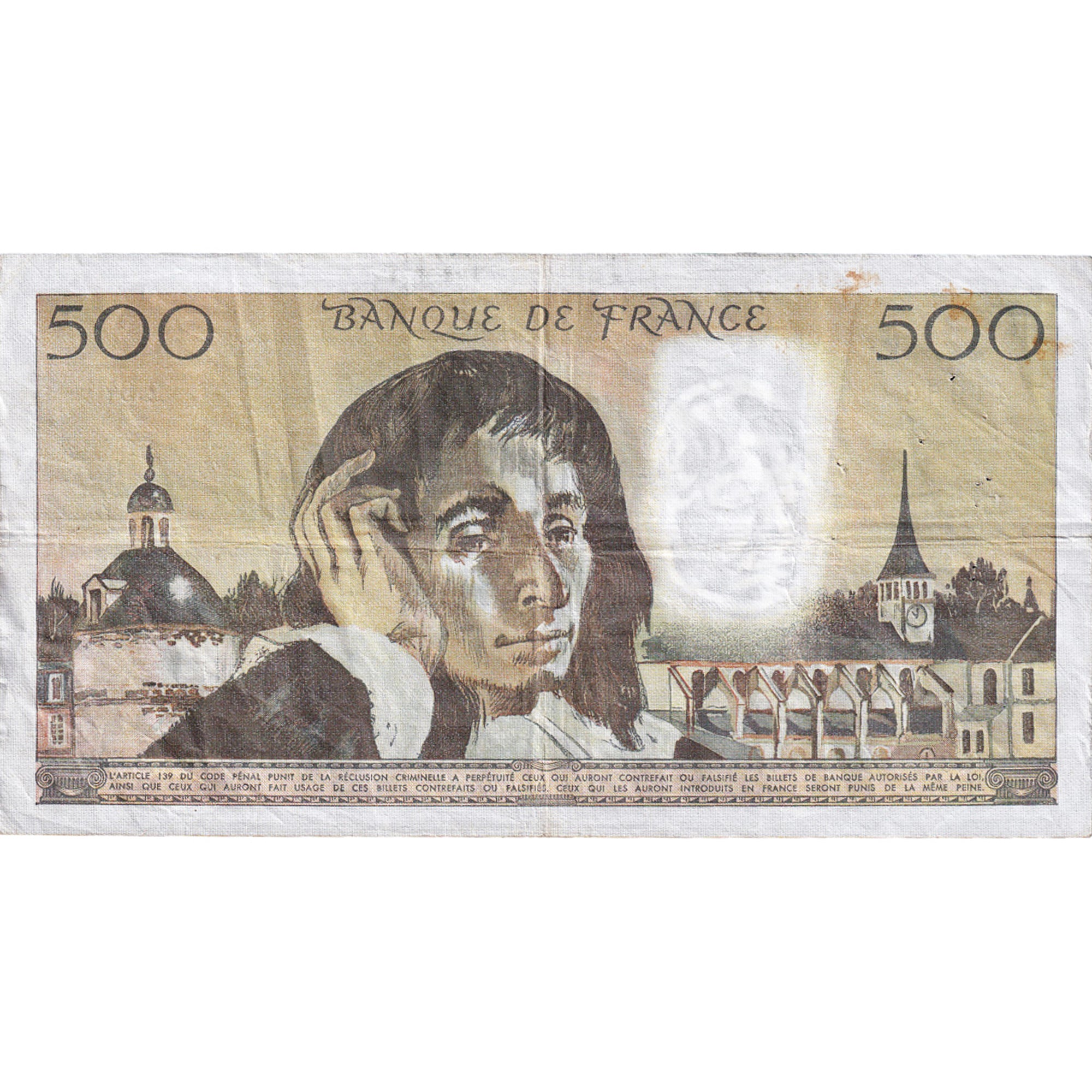 France, 500 Francs, Pascal, 1978, R.97, VF(30-35), Fayette:71.18