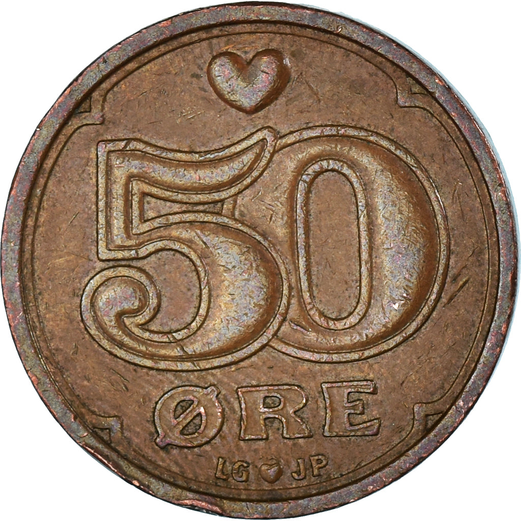 Moneda, Dinamarca, 50 Öre, 1998