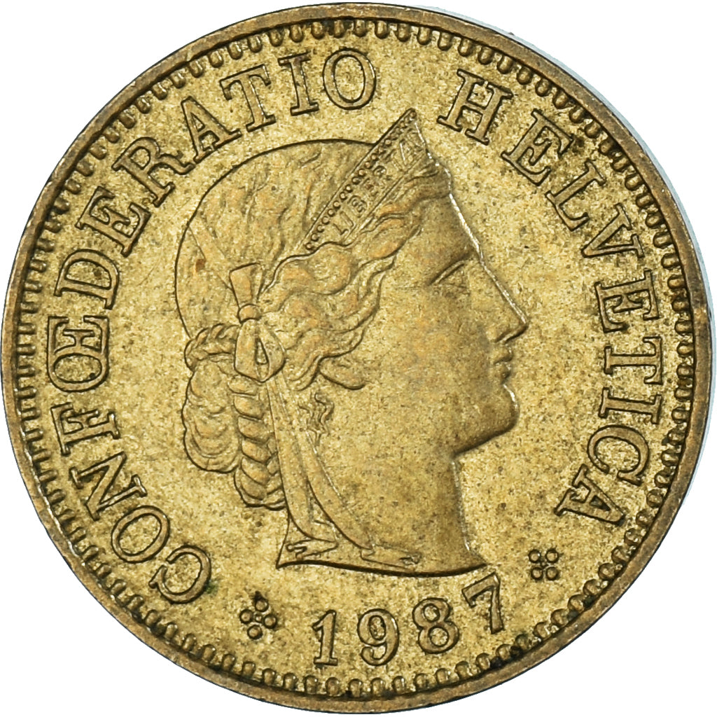 Moneta, Svizzera, 5 Rappen, 1987, BB, Alluminio-bronzo