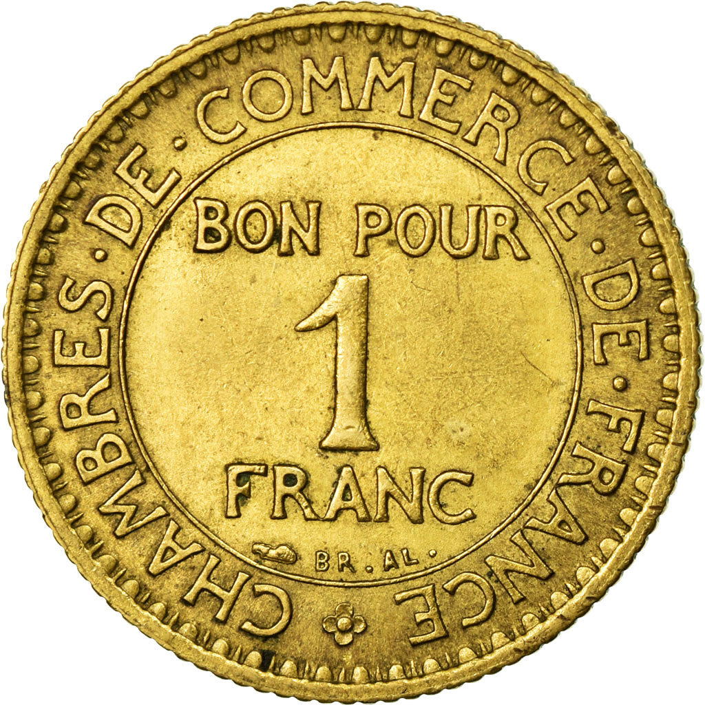 Coin, France, Chambre de commerce, Franc, 1921, Paris, AU(55-58)