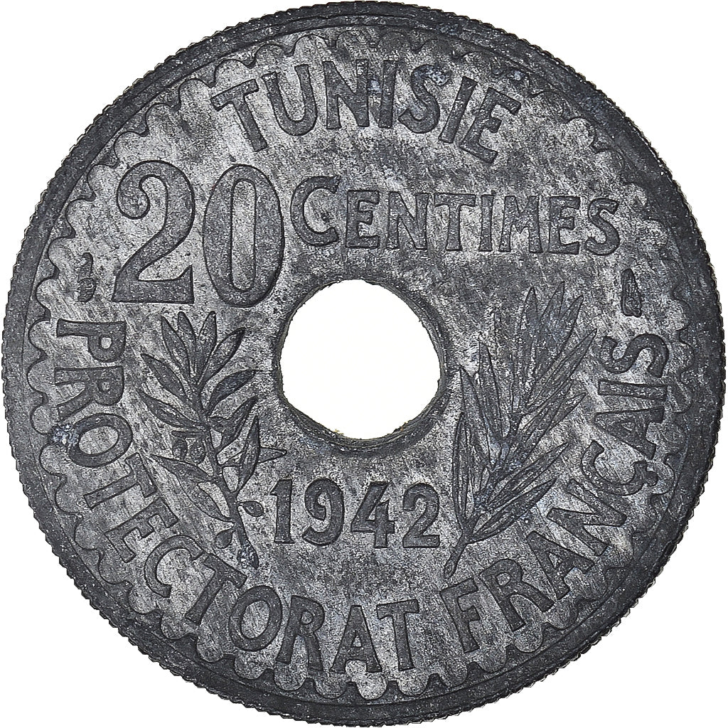 Moneda, Túnez, 20 Centimes, 1942