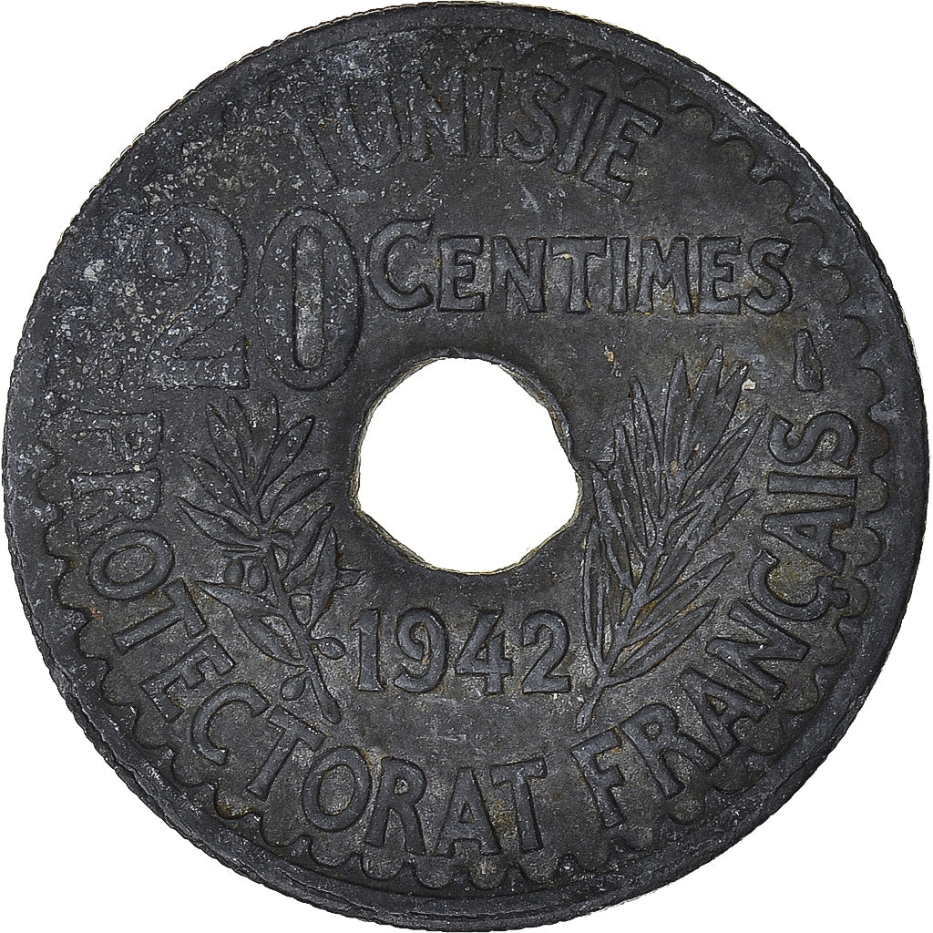 Monnaie, Tunisie, 20 Centimes, 1942