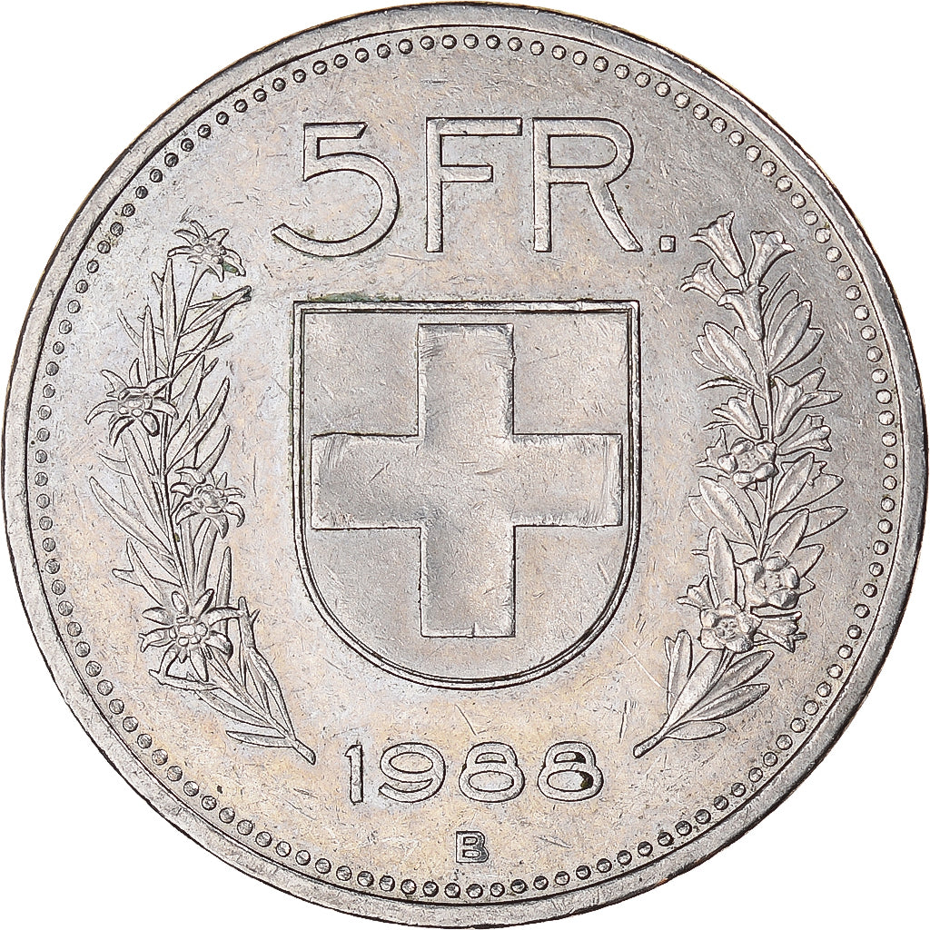 Coin, Switzerland, 5 Francs, 1988