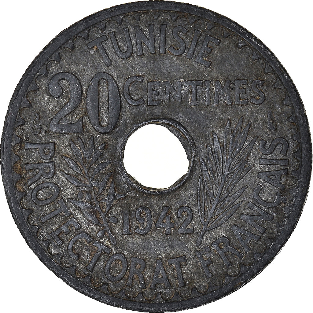 Monnaie, Tunisie, 20 Centimes, 1942