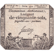 France, 50 Sols, 1793, SERIE 990, EF(40-45), KM:A70b, Lafaurie:167