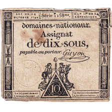 Francia, 10 Sous, AN 1er, SERIE 1158, MB+, KM:A53, Lafaurie:148