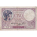 França, 5 Francs, Violet, 1939, O.65751, VF(20-25), Fayette:04.14