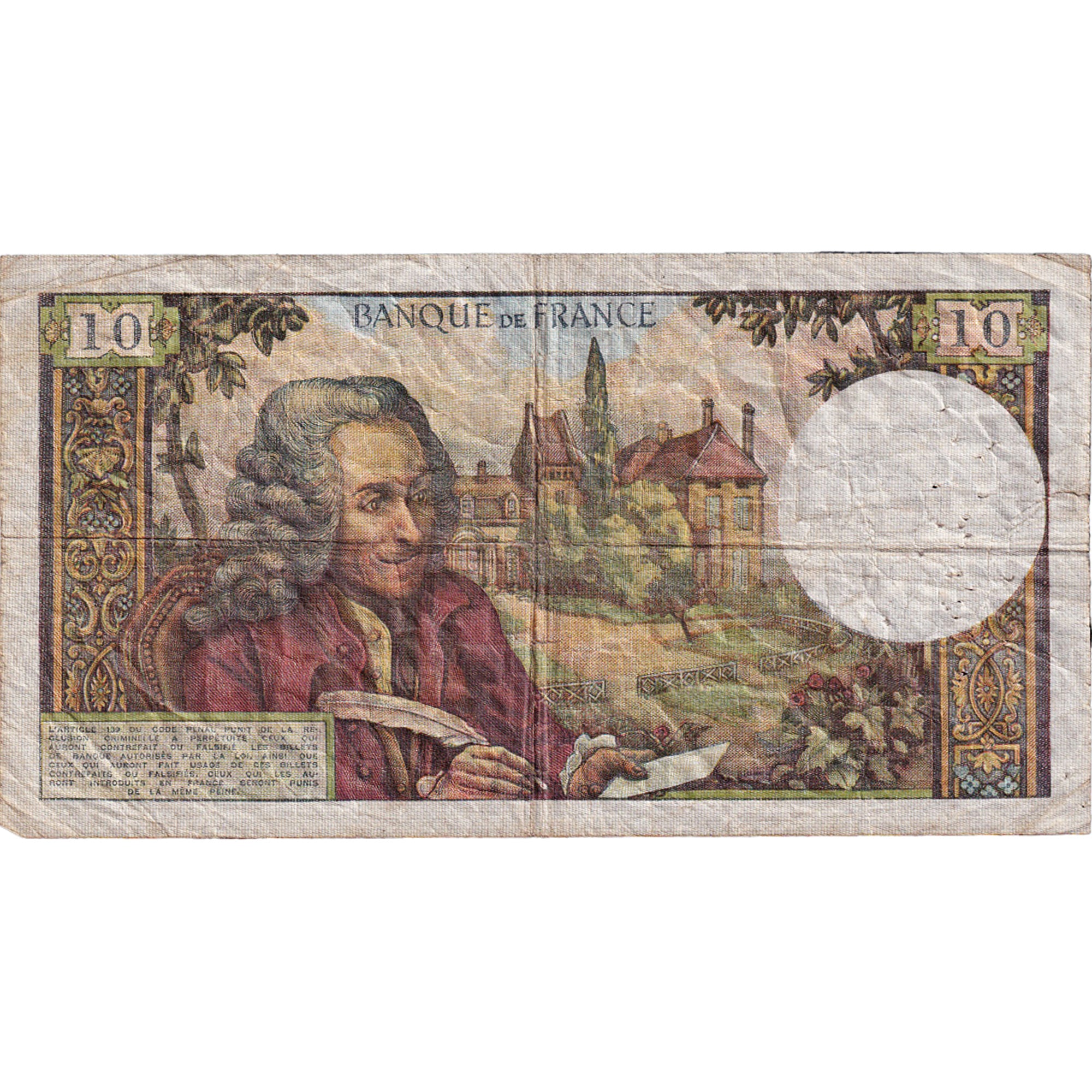 Francia, 10 Francs, Voltaire, 1968, Q.416, BC, Fayette:62.33