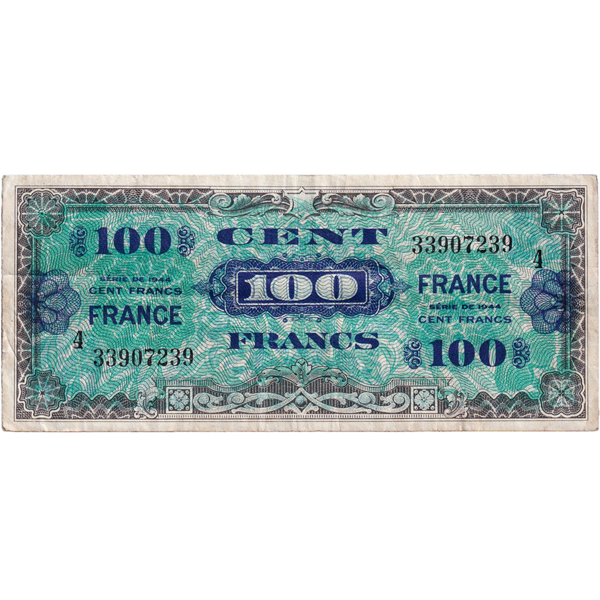 France, 100 Francs, Drapeau/France, 1945, 33907239, TB+, Fayette:VF25.4