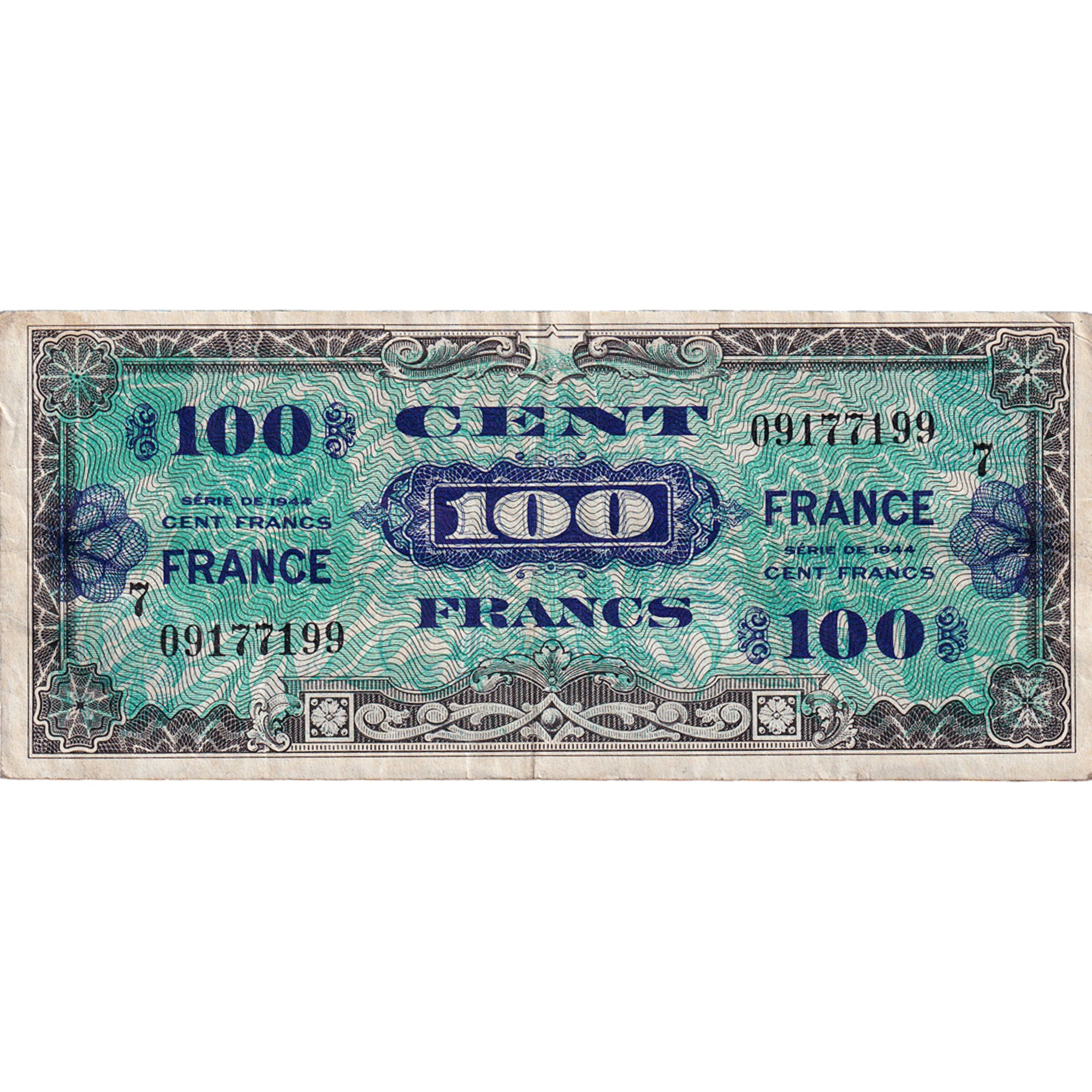France, 100 Francs, Drapeau/France, 1945, 09177199, TB+, Fayette:VF25.7