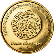 France, Token, 1 Euro de Laon, 1998, MS(63), Copper Gilt