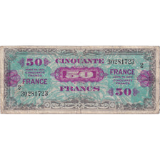 France, 50 Francs, Flag/France, 1945, 30281723, VF(20-25), Fayette:VF24.2