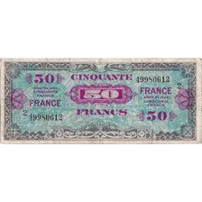 France, 50 Francs, Drapeau/France, 1945, 49980612, TB+, Fayette:VF24.2
