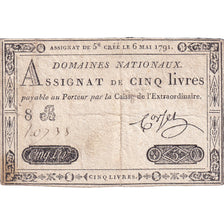 Francja, 5 Livres, 1791, 8B, VF(30-35), KM:A42, Lafaurie:137