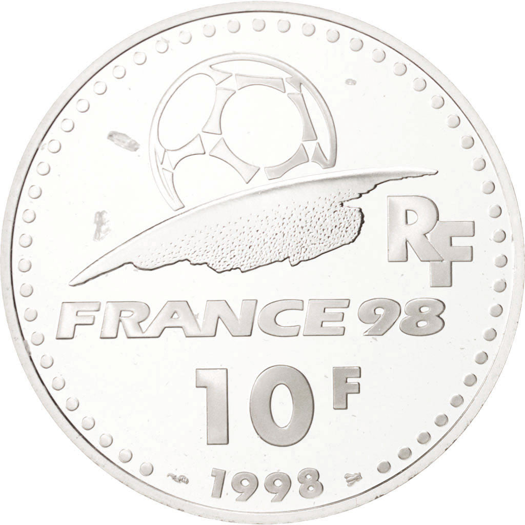 France, 10 Francs, 1998, MS(64), Silver, KM:1167