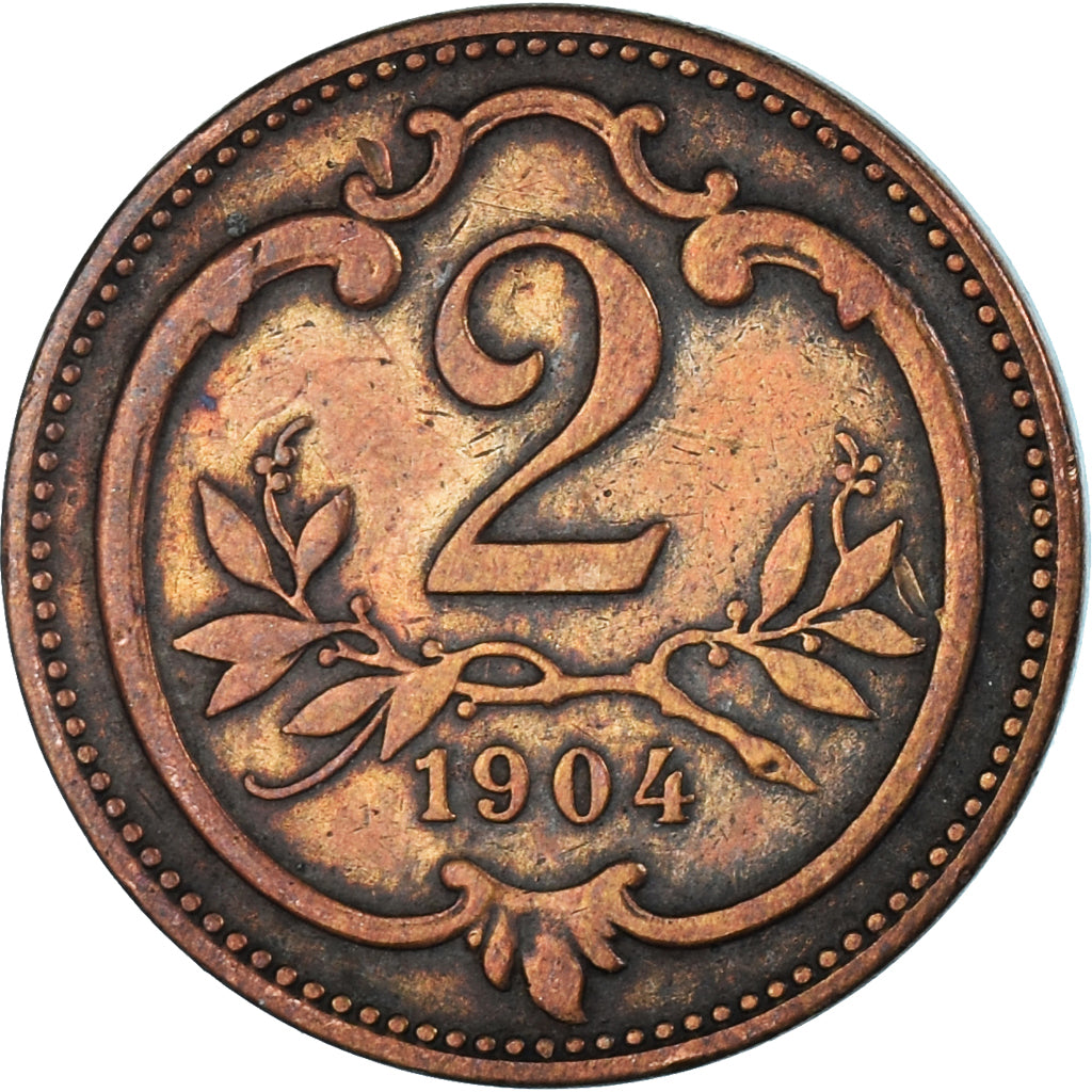 Coin, Austria, 2 Heller, 1904
