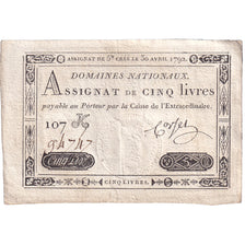 Francja, 5 Livres, 1792, 107K94747, VF(30-35), KM:A57, Lafaurie:152