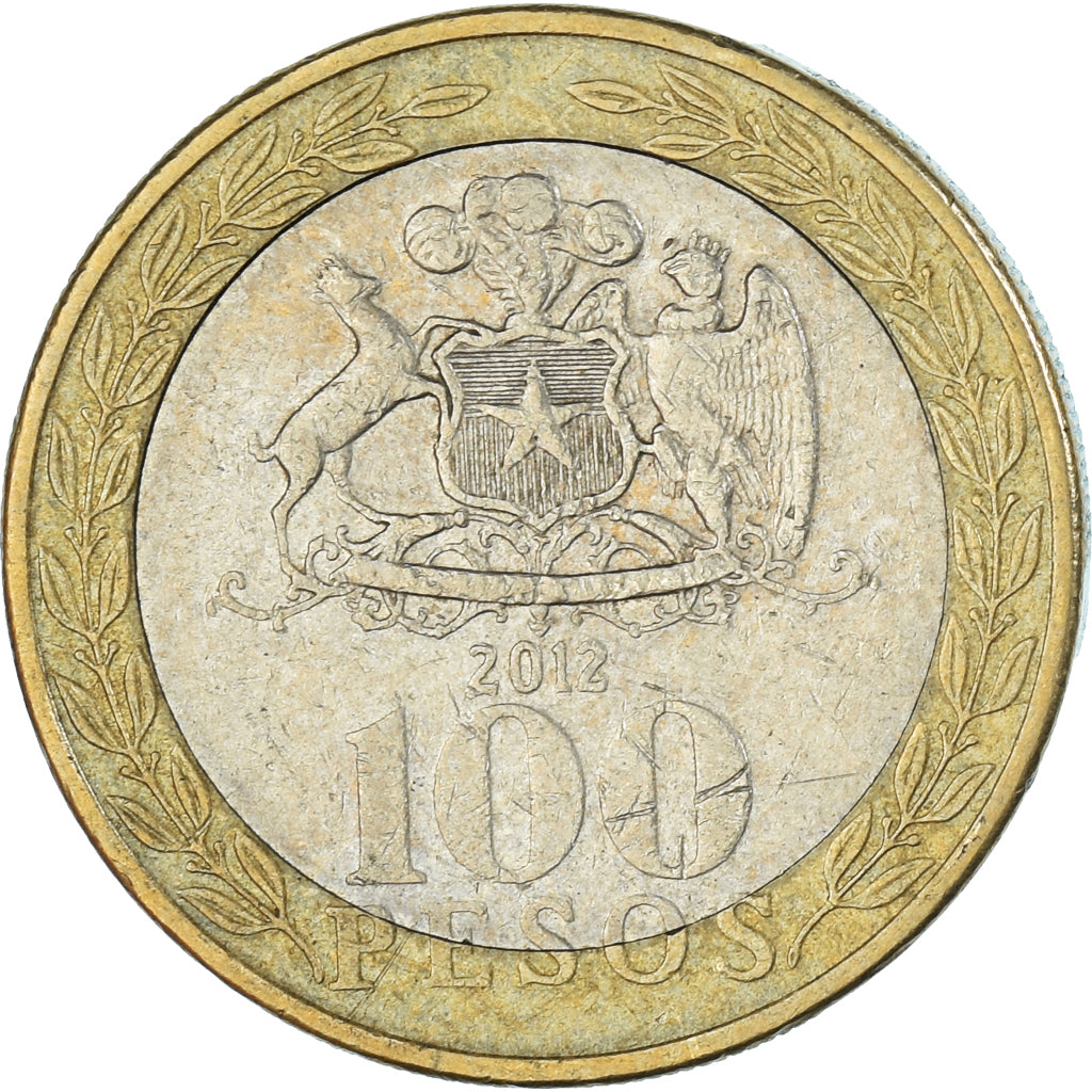 Moeda, Chile, 100 Pesos, 2012