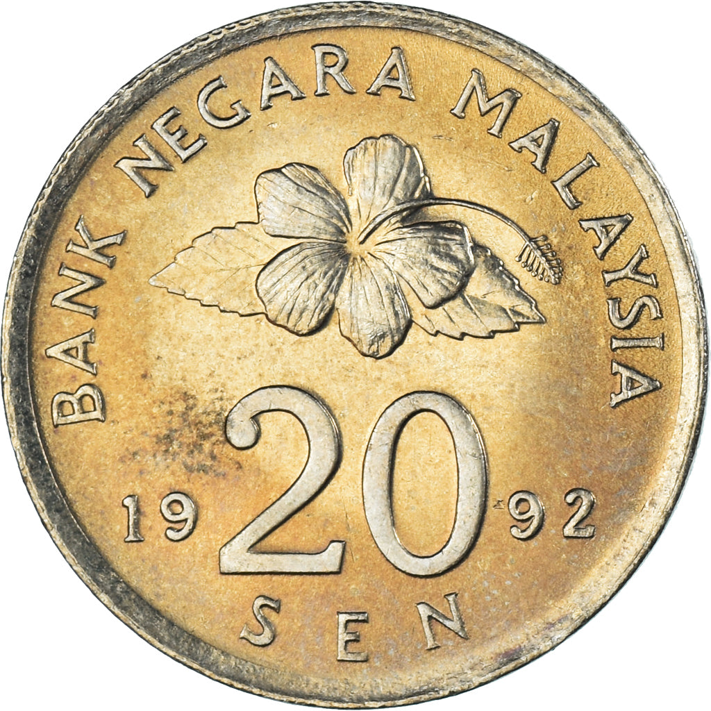 Monnaie, Malaysie, 20 Sen, 1992