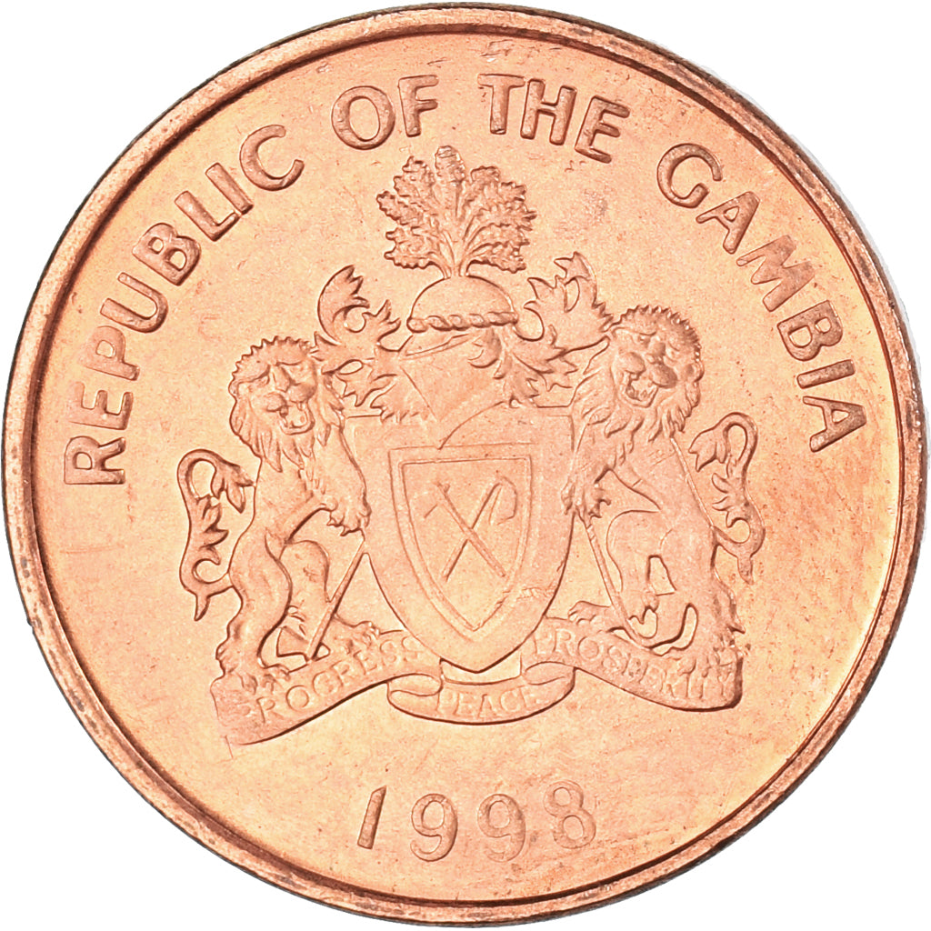 Moneta, Gambia, 5 Bututs, 1998