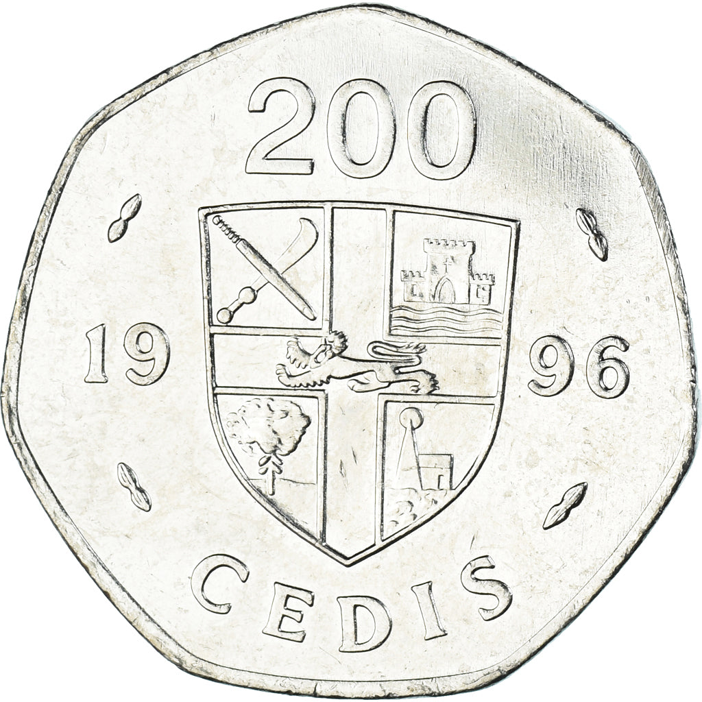 Coin, Ghana, 200 Cedis, 1996