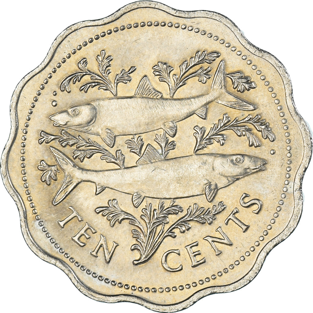 Coin, Bahamas, 10 Cents, 1989