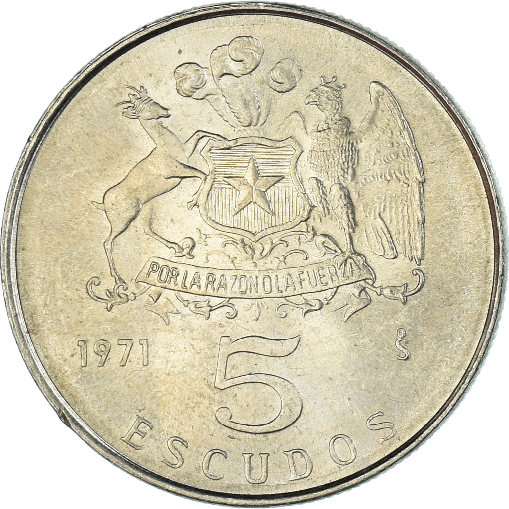 Moneda, Chile, 5 Escudos, 1971