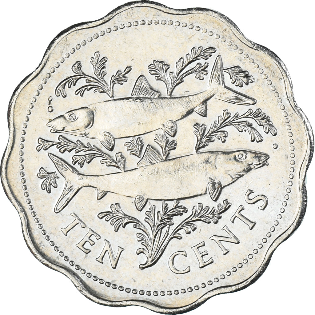 Moeda, Baamas, 10 Cents, 1998