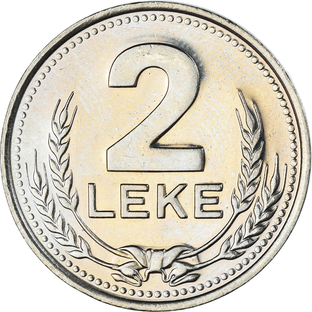 Monnaie, Albanie, 2 Leke, 1989