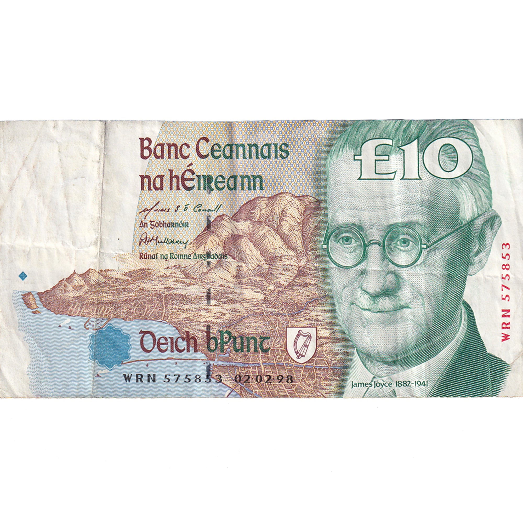 Billet, République d'Irlande, 10 Pounds, 1998, 1998-02-02, KM:76b, TB