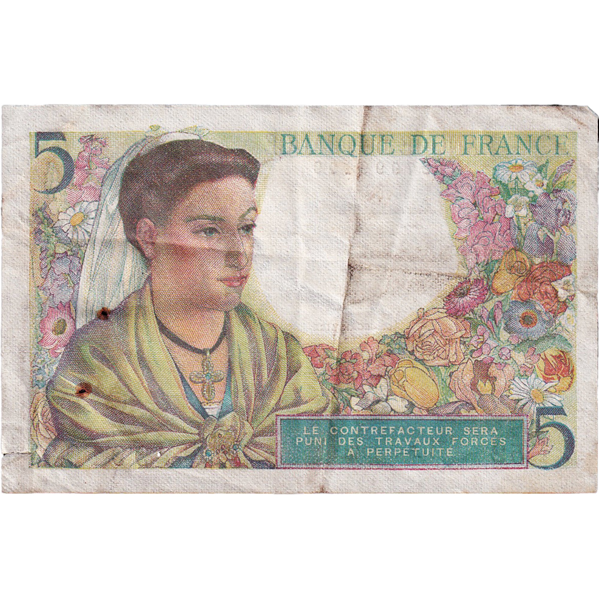 Frankreich, 5 Francs, Berger, 1943, E.52, S+, Fayette:5.3, KM:98a