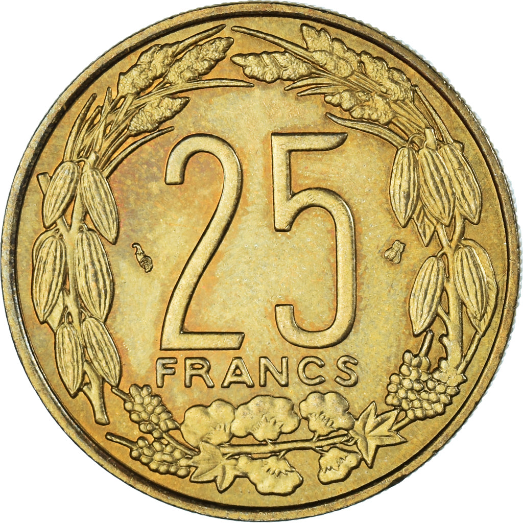 Coin, Central African States, 25 Francs, 1996