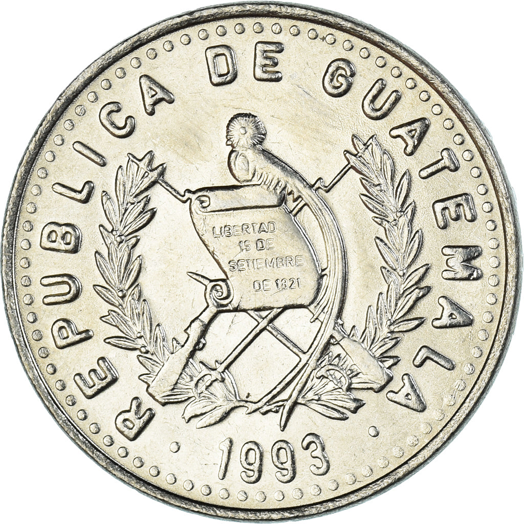Moneda, Guatemala, 25 Centavos, 1993